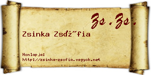 Zsinka Zsófia névjegykártya
