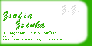 zsofia zsinka business card